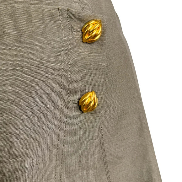 NEW Aje. Linen Blend Realm Wrap Front Mini Skirt Desert Khaki Size 10 - Picture 3 of 11